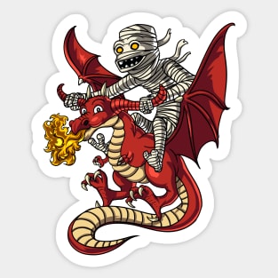 Mummy Riding Dragon Sticker